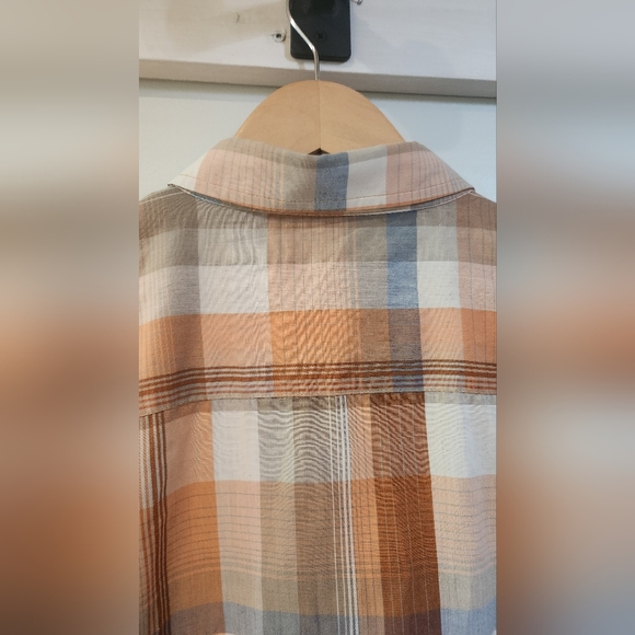 Hunt Club Large Orange and Grey Casual Button Down Collared Tee Outdoorsman - Picture 2 of 8